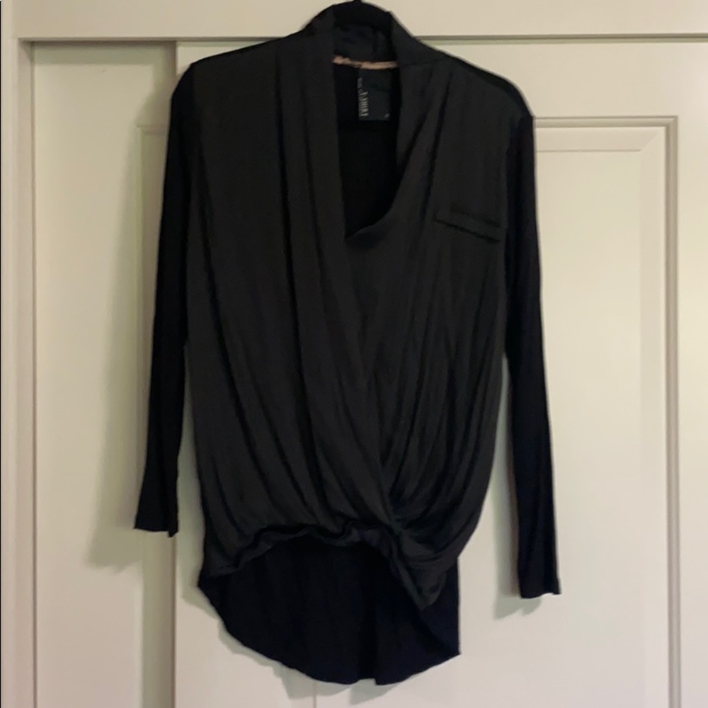 Anthropologie Dolan Silky Wrap Front Top